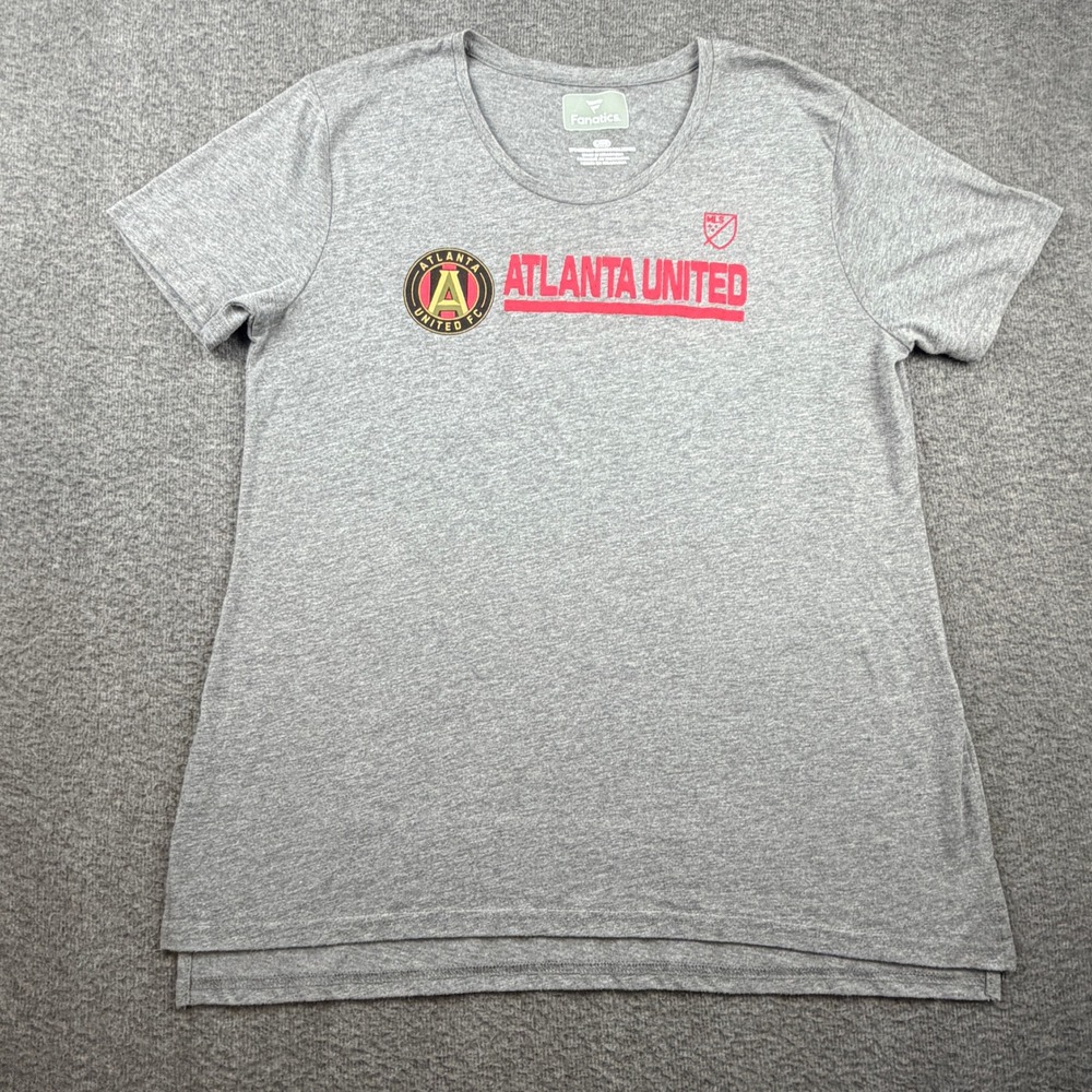 Fanatics Atlanta United FC Women's L Large Gray MLS Soccer‎ Graphic T-Shirt